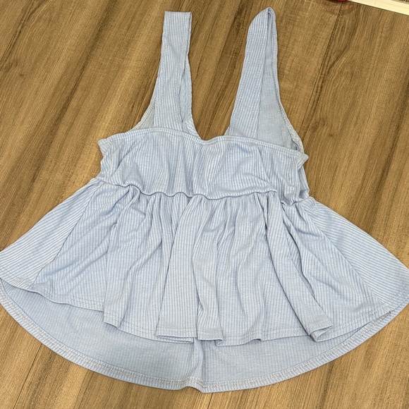 Olivia Rae Light Blue Ribbed Knit Top - Picture 3 of 4